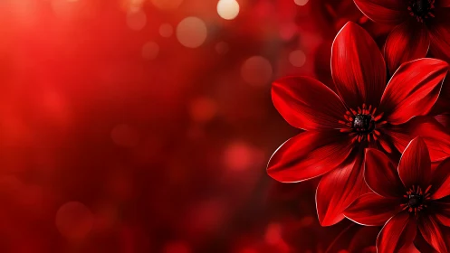 Crimson Petals Dancing Through Velvet Darkness.