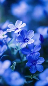 Blue Floral Depth: Macro Photography with Selective Focus Technique.