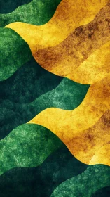 Textured yellow and green abstract waves in grunge style.