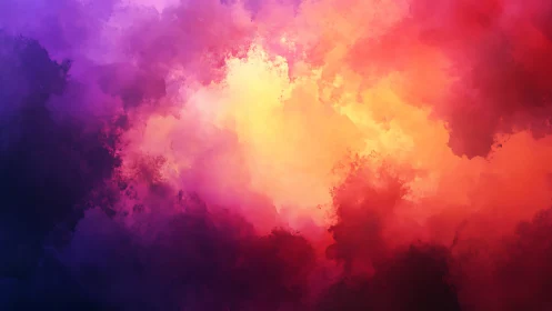 Radiant nebula cloud in vivid magenta, orange and violet glow.