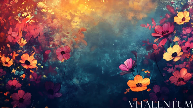 Radiant Cosmos Blooms in Gradient Twilight.