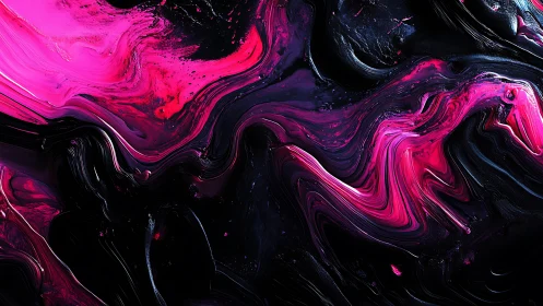 Neon magma rivers swirl through midnight cosmic tar pits.