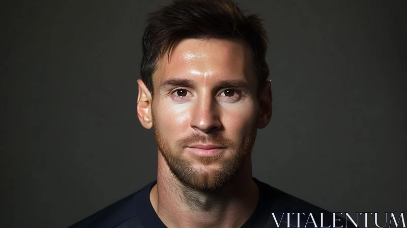 High-resolution studio portrait of bearded male athlete, frontal