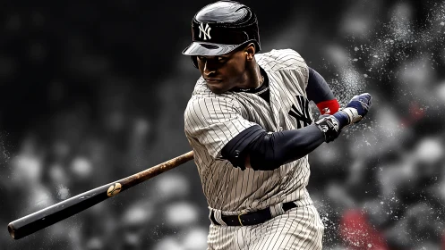 Dynamic baseball batter swings through impact in photoreal detail