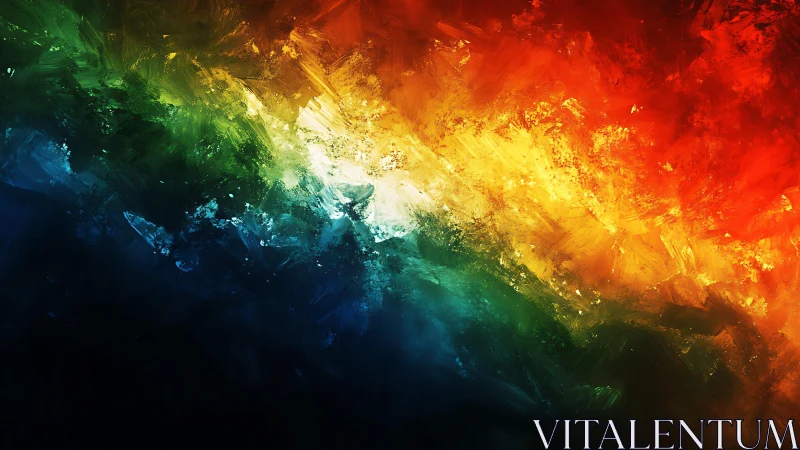 Vivid Abstract Texture with Diagonal Rainbow Brushstrokes.
