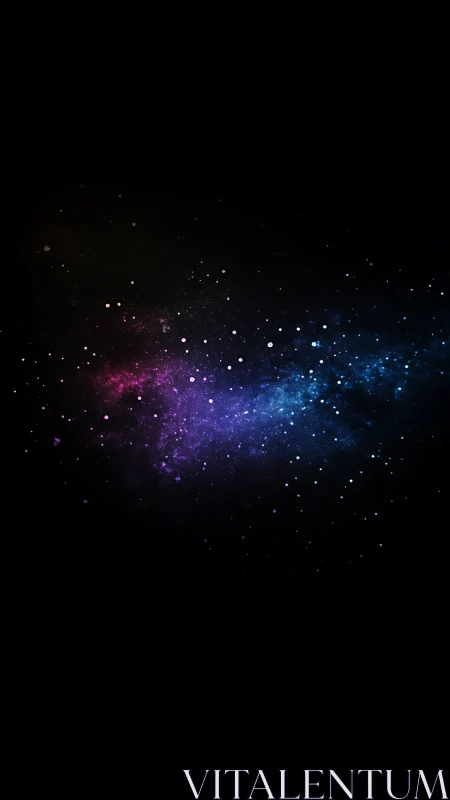 Nebula band drifting through deep black cosmic void.