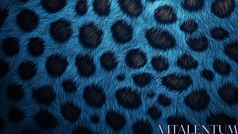 Blue fur texture with black spotted leopard pattern overlay