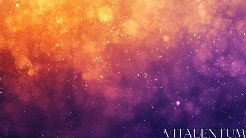 Vibrant orange to purple bokeh gradient glows softly