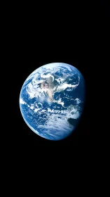 Earth limb view from space with cloud systems and ocean detail