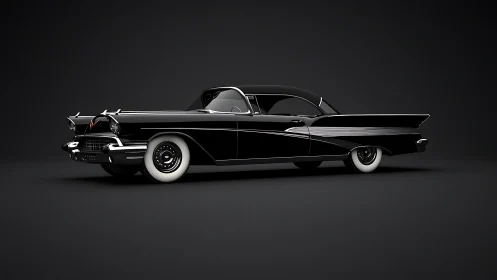 Midnight chrome cruiser gliding through a velvet void.