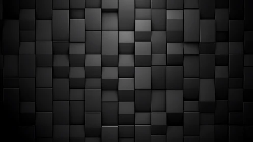 Dark geometric 3D cubes forming abstract tiled surface.