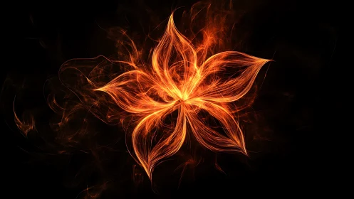 Glowing fireflower petals swirling in warm ember light.