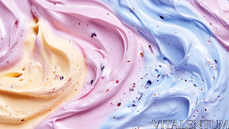 Pastel whipped cream texture in flowing abstract waves.