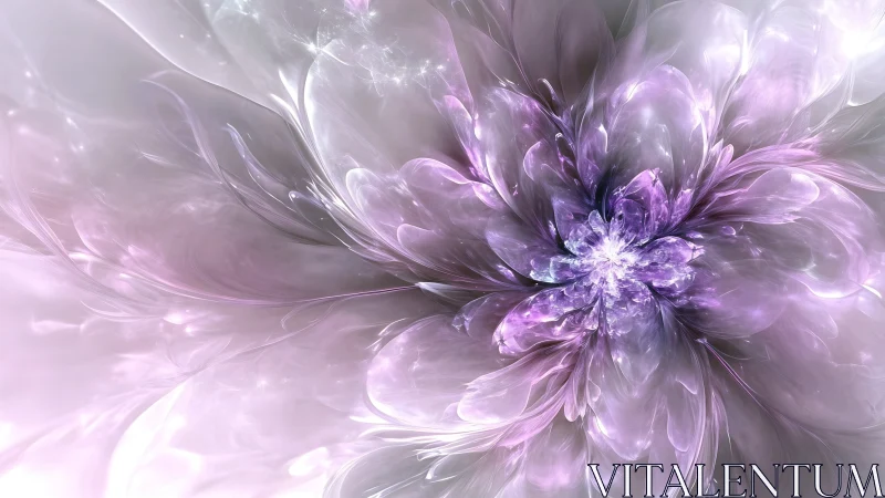 Dreamlit crystal blossom unfolding in soft violet light.