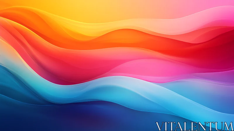 Layered multicolor gradient waves form a horizontal abstraction