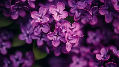 Radiant lilac blooms glow with ethereal beauty and charm