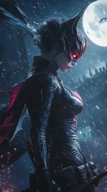 Armored night vigilante rendered with high-detail cinematic lighting