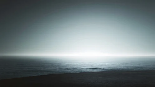 Minimalist seascape horizon with tonal gradient lighting study.