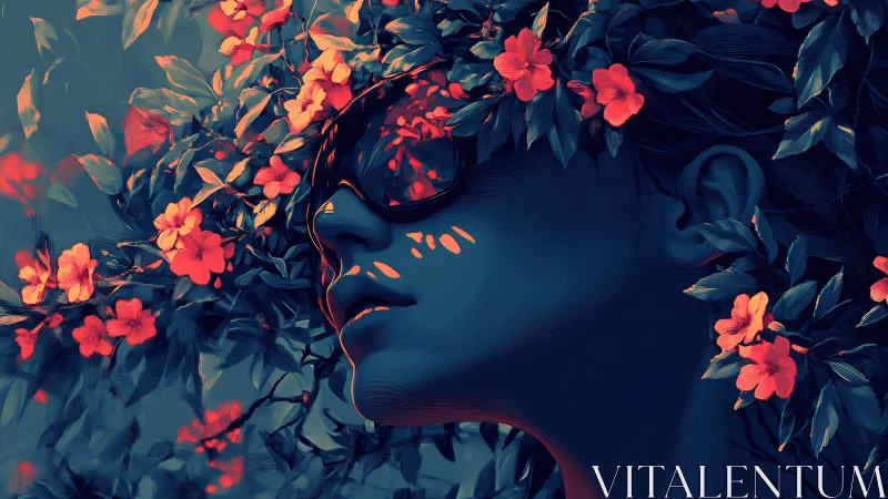 Dreamy floral daydream with a cool, quiet wanderer.