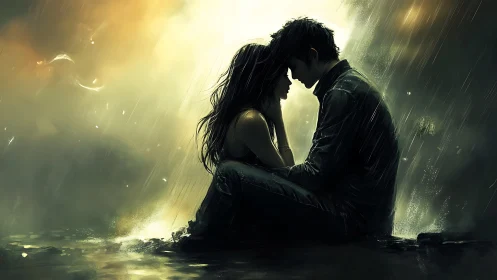 Two Souls Converge in Luminous Rain