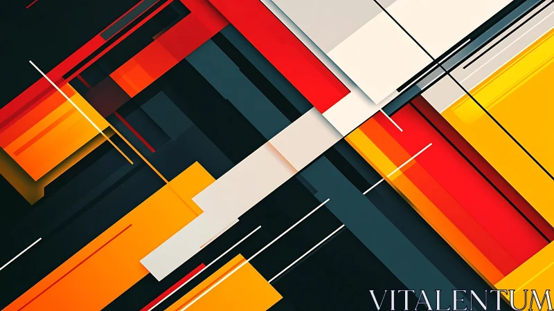 Geometric color highways racing through a digital sundown.