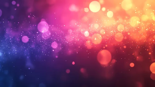 Vibrant abstract bokeh lights with pink, purple, and orange hues.