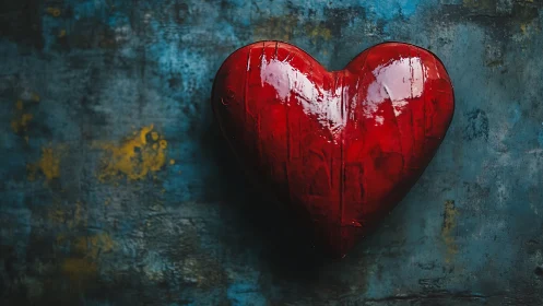 Crimson Pulse: Street Art Affection.