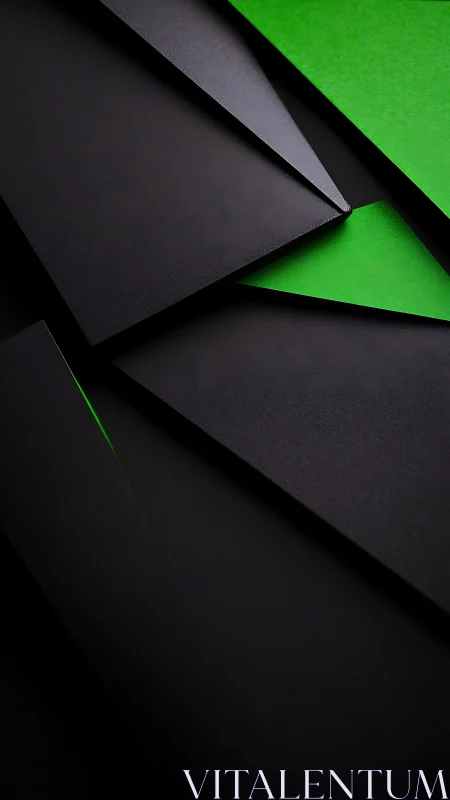 Sharp black panels frame bold neon green accents dynamically.