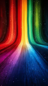 Vertical chromatic cascade in dynamic digital painting style.