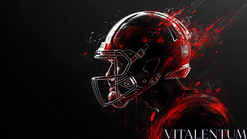 Electric focus surrounds a determined football player in red