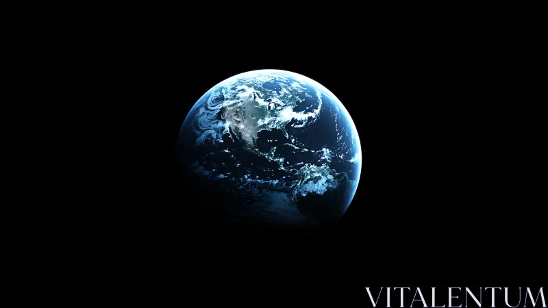 Earth viewed from space with North and South America visible.