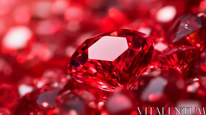 Macro-cut ruby gemstone exhibits high brilliance and facet clarity