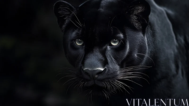 Black Panther Portrait Emerges From Darkness