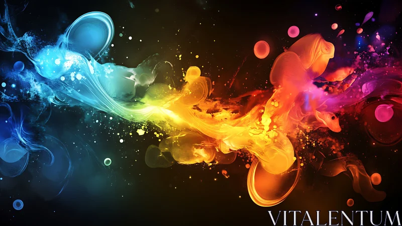 Colorful ribbons of liquid light dance across deep space