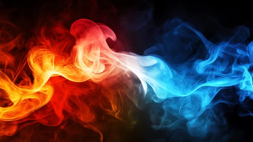Opposing Fire and Ice Elements Rendered in Dynamic Particulate Collision