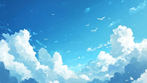 Sky pilgrims drift through cotton kingdoms of daylight.