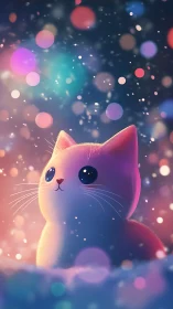Luminescent Feline Dreams in Bokeh Paradise.