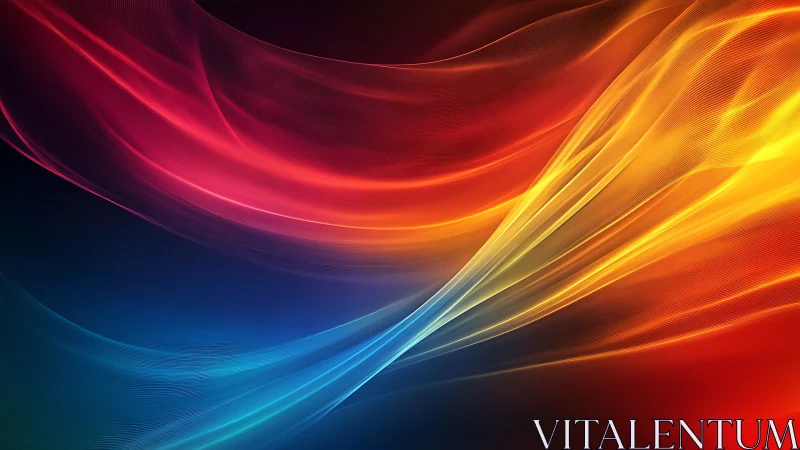 Vibrant digital light waves in warm gradient motion.