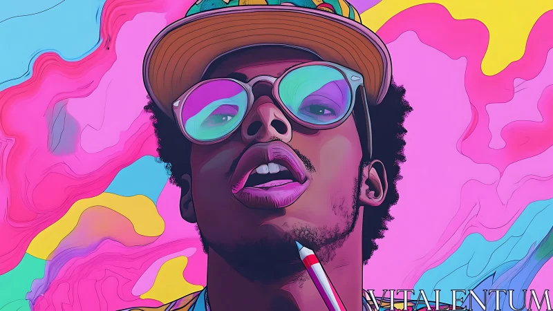 Vibrant neon portrait captures bold creative self-expression