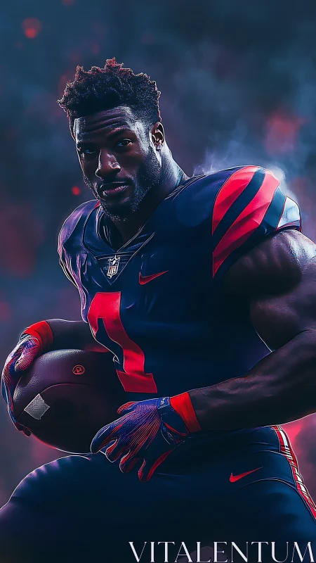 Storm-charged gridiron runner carves through cinematic haze