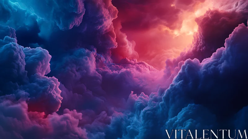 Nebula-streaked storm clouds cradle a molten dream sky.