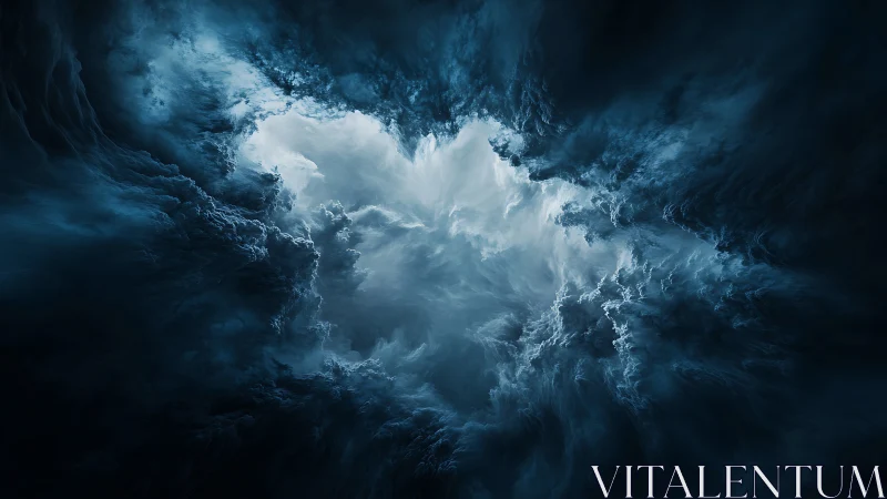 Vortical storm cloud aperture reveals luminous atmospheric core