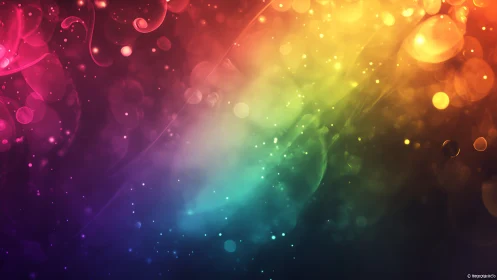 Chromatic bokeh spectrum with swirling abstract light trails