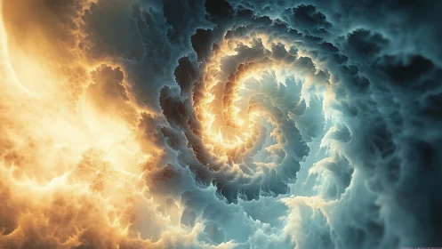 Bifurcated nebular vortex renders turbulent light and shadow