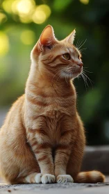 Golden Ginger Cat Contemplating the Sunny Day.