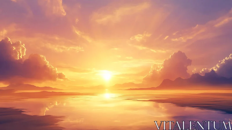 Sunrise paints liquid gold across serene dreaming seas.