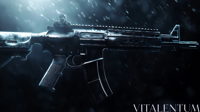 AR-15 Rifle Platform 3D Render with Dynamic Atmospheric Particle Effects