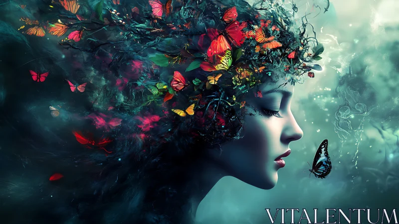 Butterfly thoughts unravel as a dreaming forest wears her hair