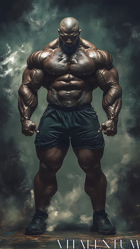 Stormforged titan of muscle rising from smoky shadows.