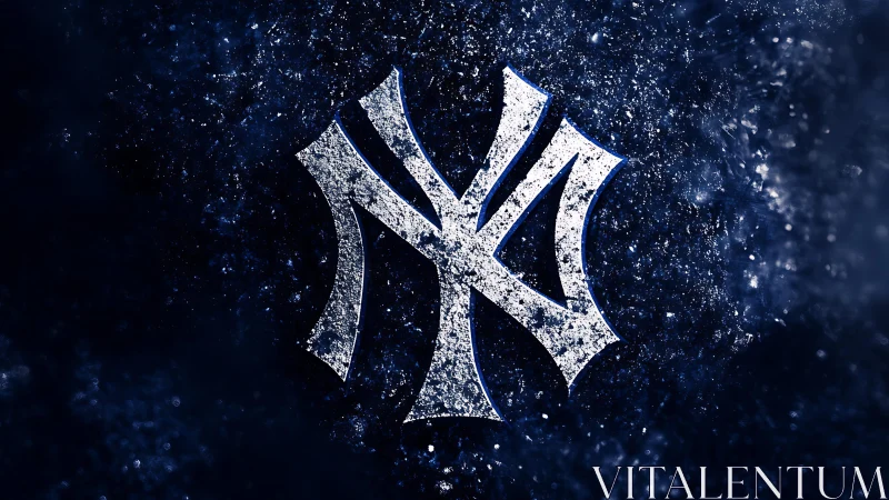Interlocking NY monogram logo rendered with icy texture